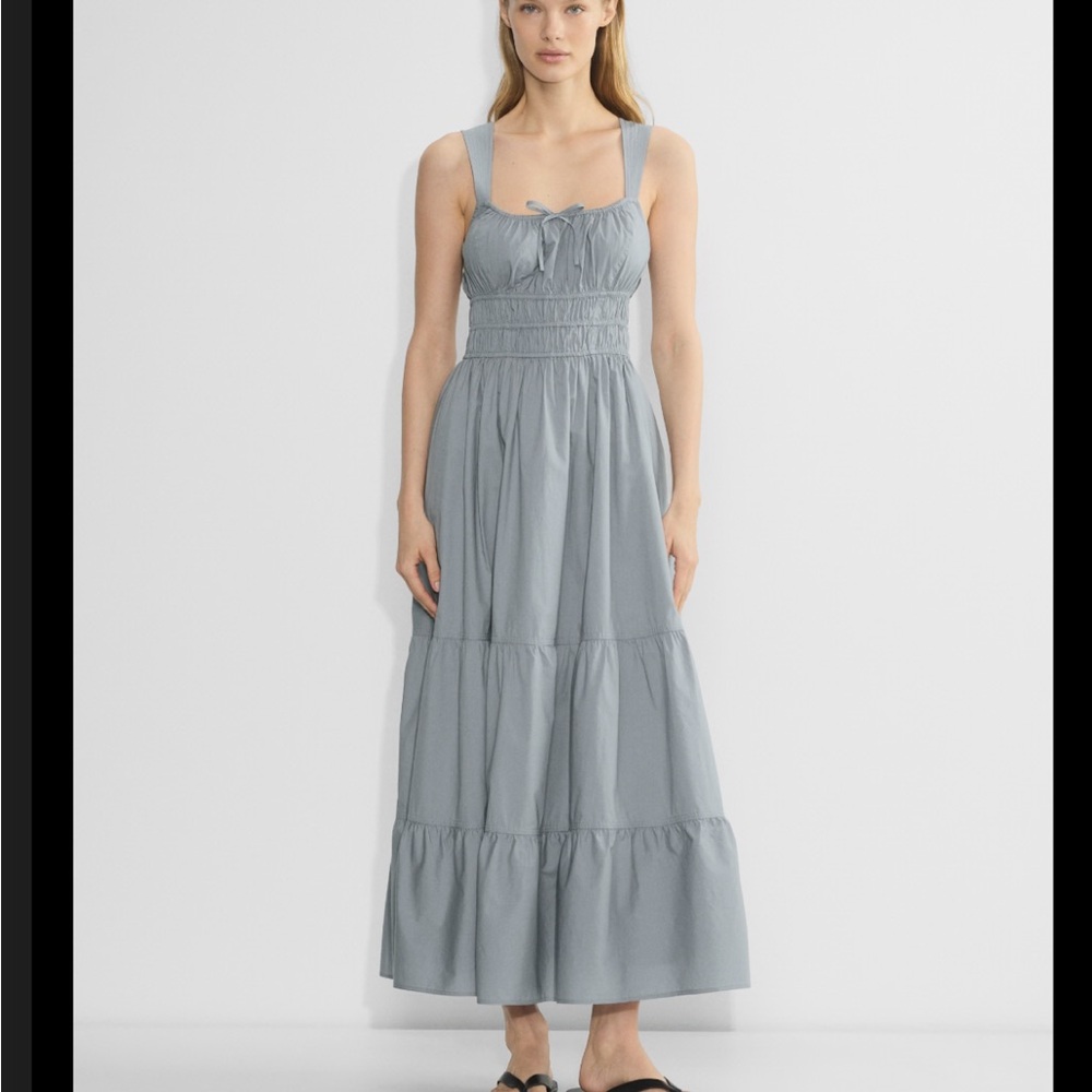 Aritzia Light Gray Tiered Maxi Sundress
